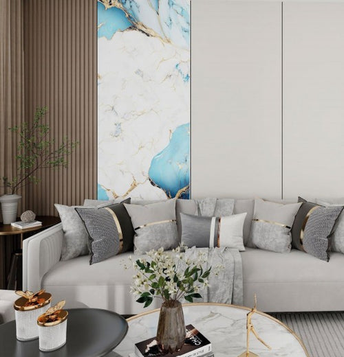 Gold Aqua Marble Look PVC Wall Panel – 4x8 ft UV Coated, Waterproof & Fire Rated (32 sq. ft)