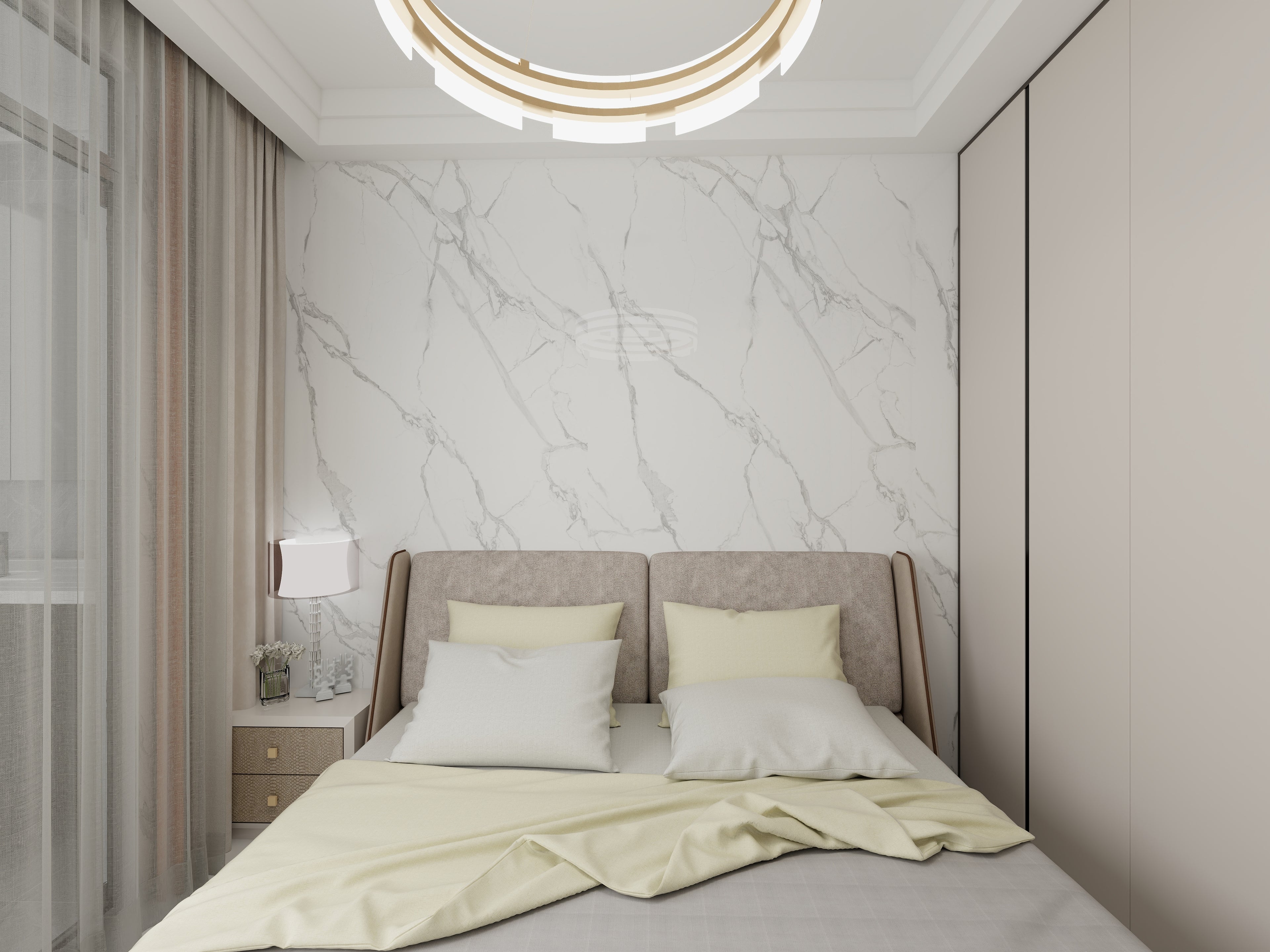 White Grey Elegant Marble Look PVC Wall Panel – 4x8 ft UV Coated, Waterproof & Fire Rated (32 sq. ft)