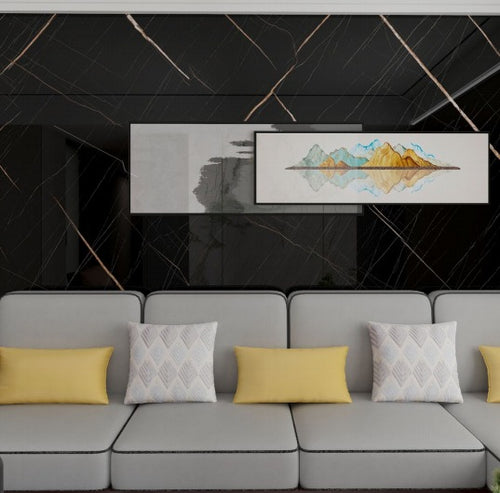 Black Coffee Marble Look PVC Wall Panel – 4x8 ft UV Coated, Waterproof & Fire Rated (32 sq. ft)