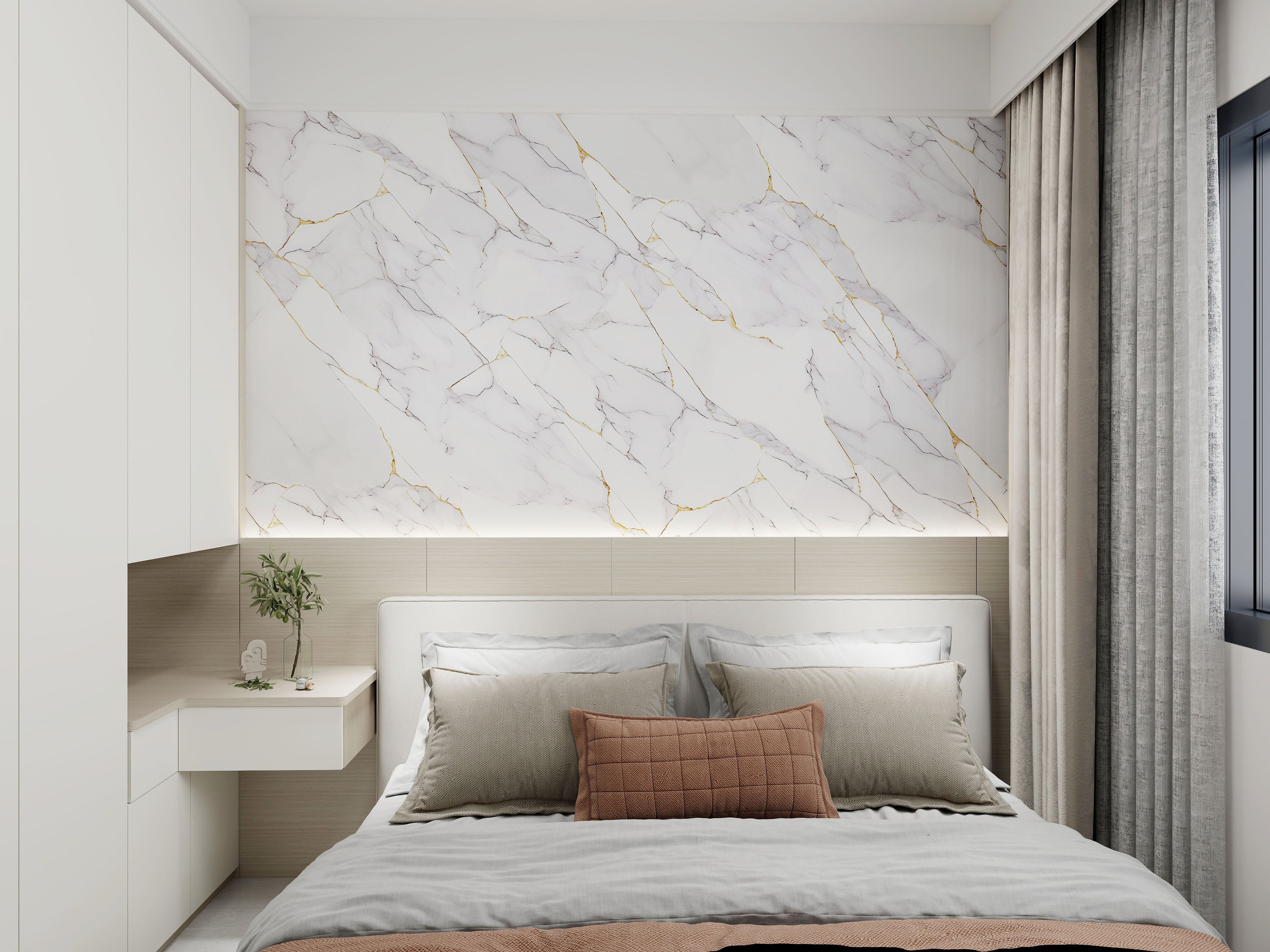 Light Gold Marble Look PVC Wall Panel – 4x8 ft UV Coated, Waterproof & Fire Rated (32 sq. ft)