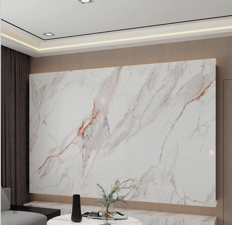 White Brown Coffe Splash Marble Look PVC Wall Panel – 4x8 ft UV Coated, Waterproof & Fire Rated (32 sq. ft)