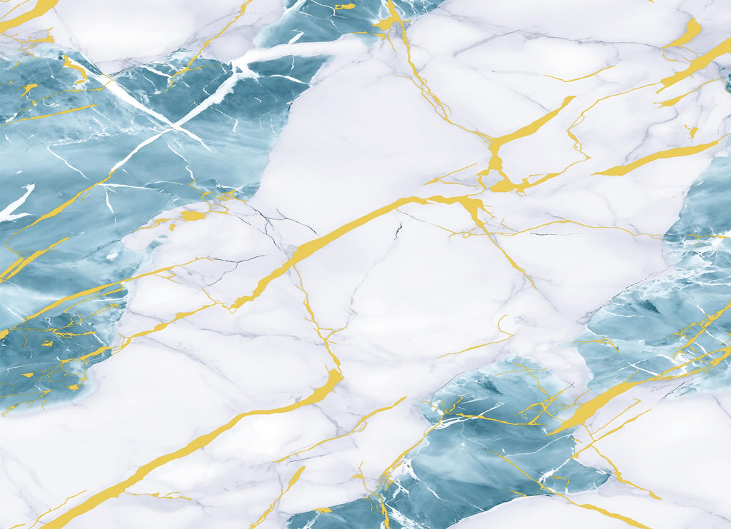 Marble pattern with blue, white, and gold colors