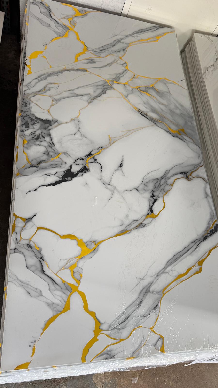 Golden Plus Marble Look PVC Wall Panel – 4x8 ft UV Coated, Waterproof & Fire Rated (32 sq. ft) (Copy) (Copy)