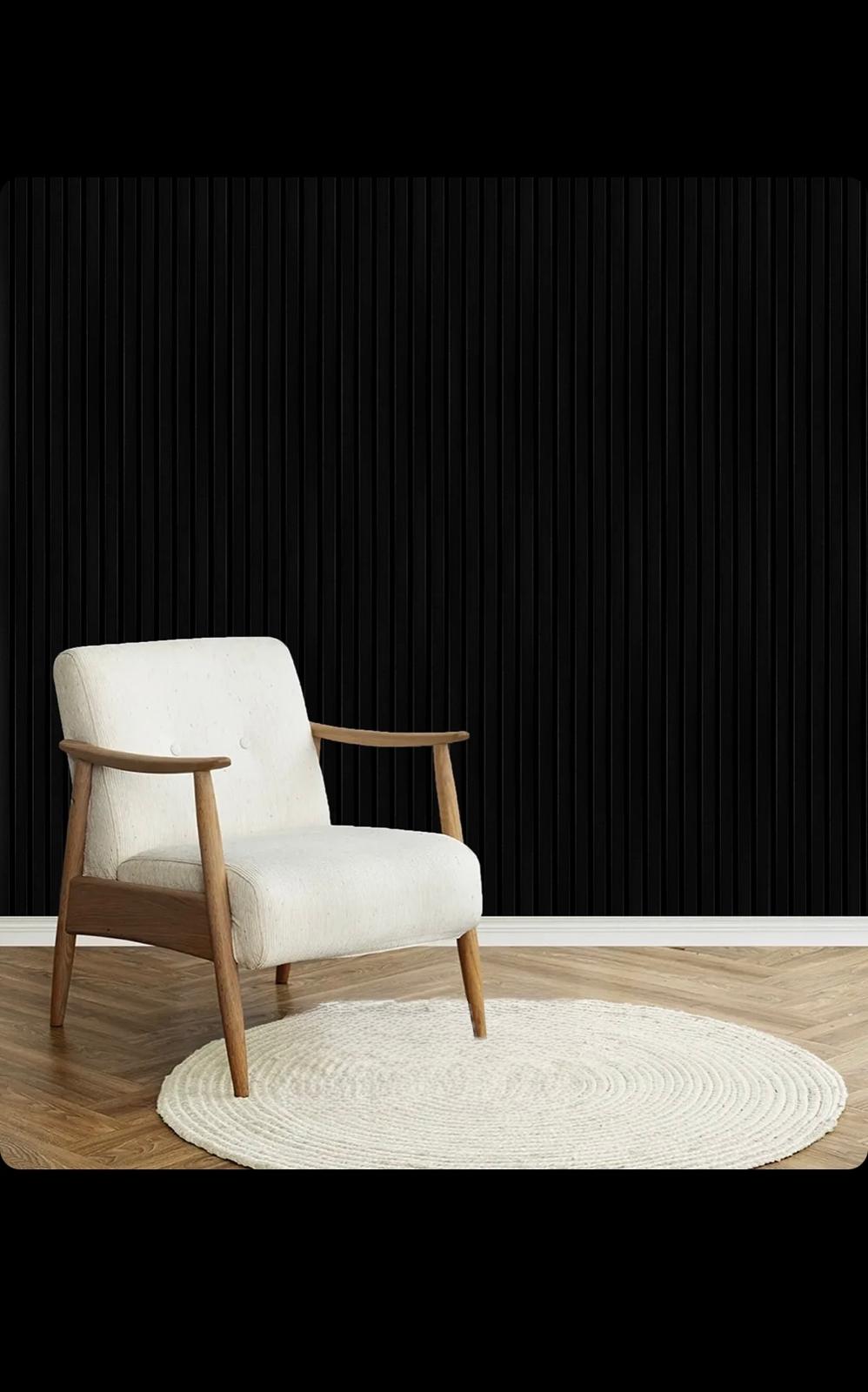 Matte Black Acoustic Wood Slat Wall Panel – Modern Decorative Acoustic Wall Panels