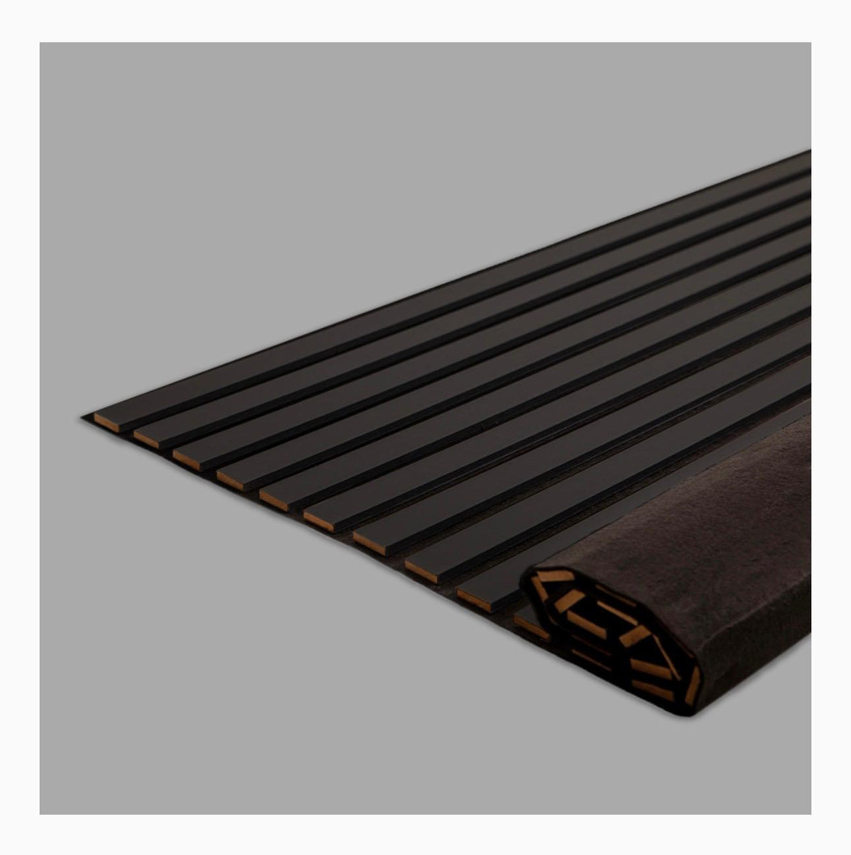 Matte Black Acoustic Wood Slat Wall Panel – Modern Decorative Acoustic Wall Panels