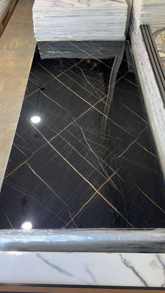 Black Coffee Marble Look PVC Wall Panel – 4x8 ft UV Coated, Waterproof & Fire Rated (32 sq. ft)