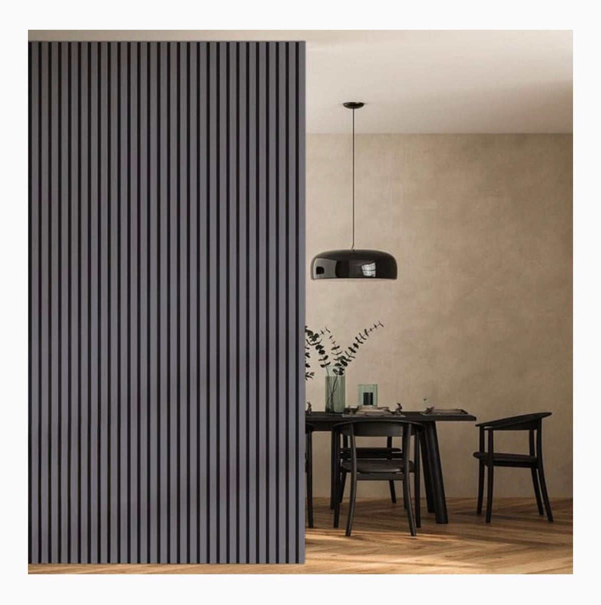 Anthracite Grey Acoustic Wood Slat Wall Panel – Modern Decorative Acoustic Wall Panels (Copy) (Copy)