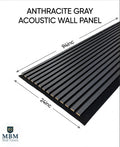 Anthracite Grey Acoustic Wood Slat Wall Panel – Modern Decorative Acoustic Wall Panels (Copy) (Copy)