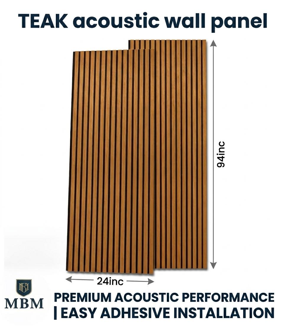 Teak Acoustic Wood Slat Wall Panel – Modern Decorative Acoustic Wall Panels (Copy)