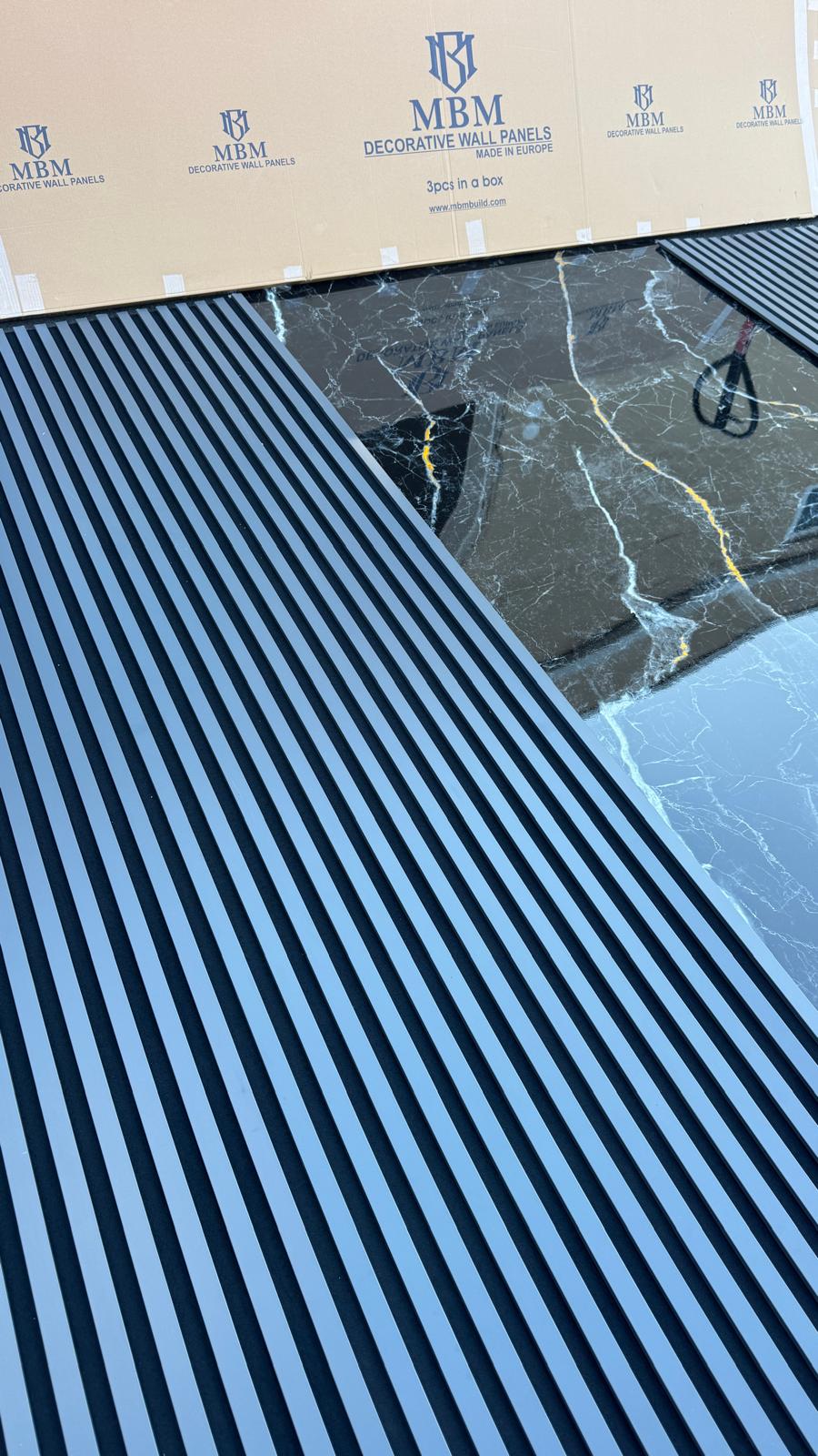 Gold Black Thunder Marble Look PVC Wall Panel – 4x8 ft UV Coated, Waterproof & Fire Rated (32 sq. ft)