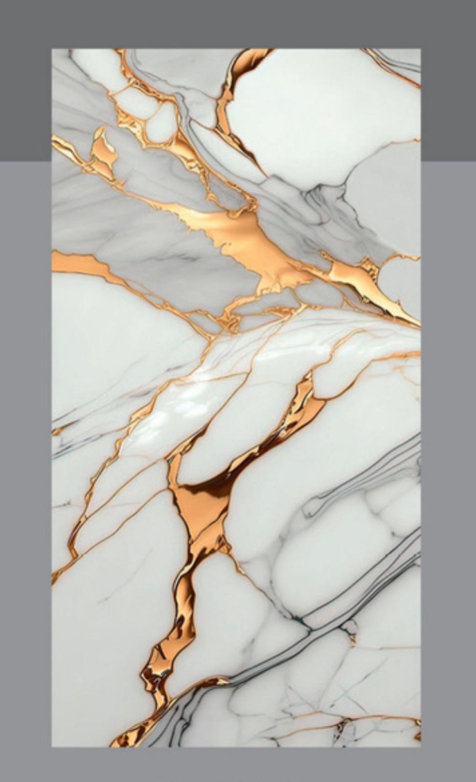 Gold White Marble Look PVC Wall Panel – 4x8 ft UV Coated, Waterproof & Fire Rated (32 sq. ft)