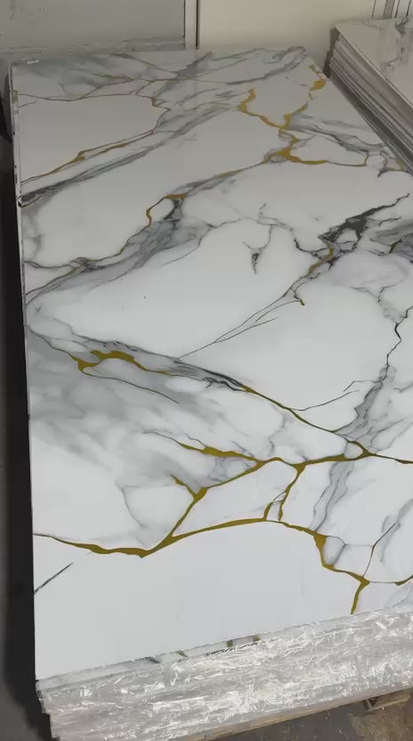 Golden Plus Marble Look PVC Wall Panel – 4x8 ft UV Coated, Waterproof & Fire Rated (32 sq. ft) (Copy) (Copy)
