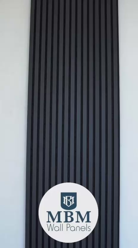 Matte Black Acoustic Wood Slat Wall Panel – Modern Decorative Acoustic Wall Panels